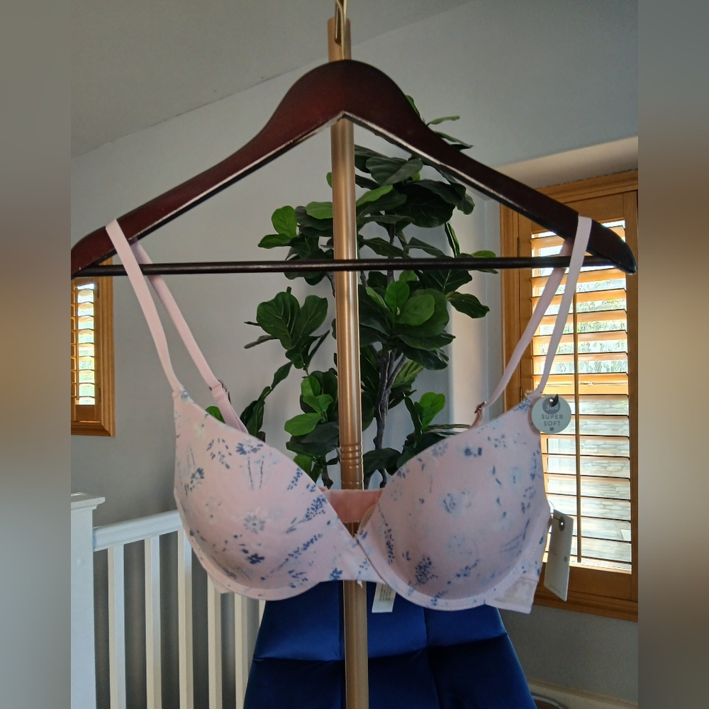 NWT Lucky Brand Floral Pink Super-Soft Bra. Size 36B
